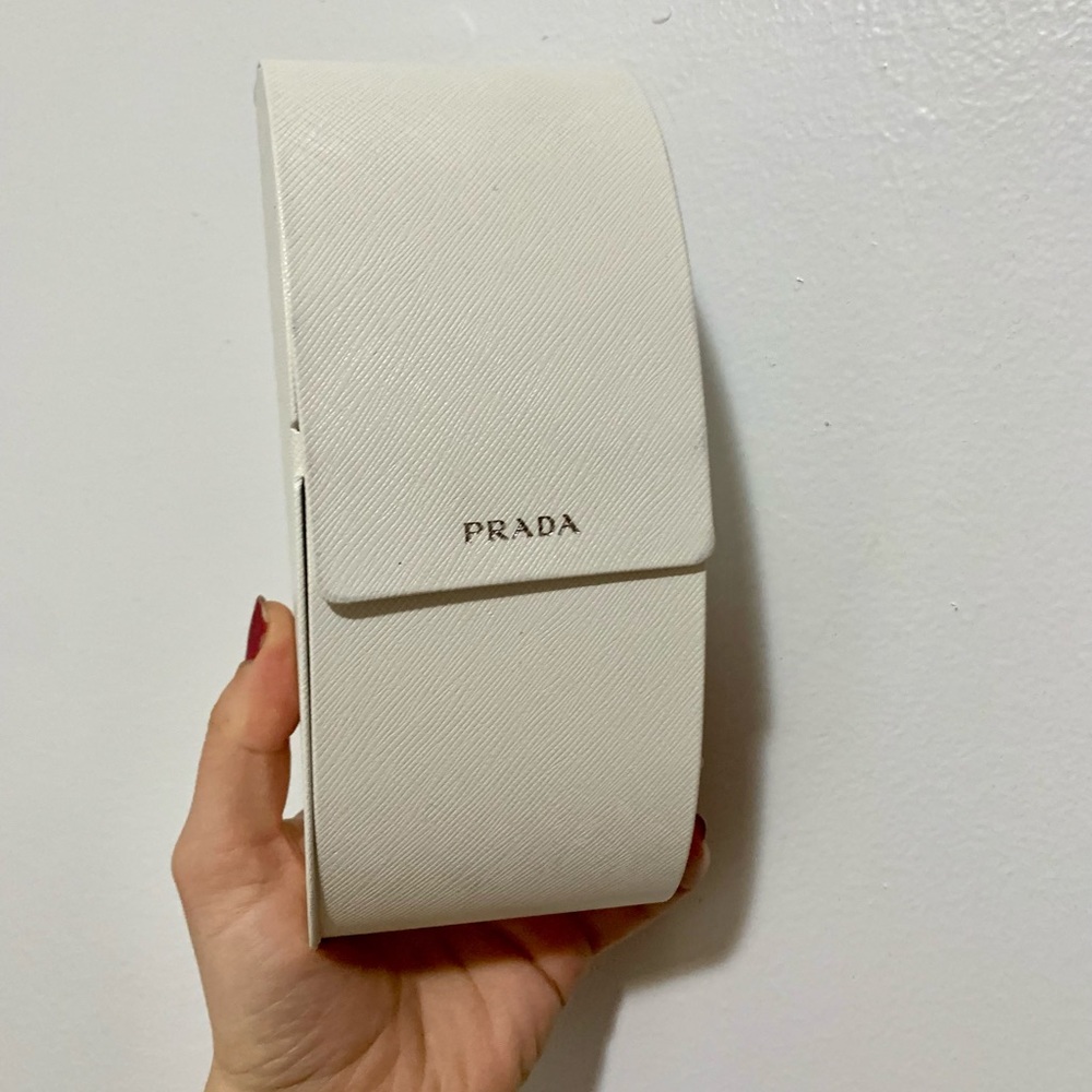 Prada White Glasses Case
